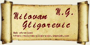 Milovan Gligorević vizit kartica